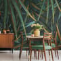Dark Tropical Exotic Palm Leaf Wallpaper Mural