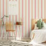 Soft Blue/Pink Stripe Lines for Kids Nursery Wallpaper Mural