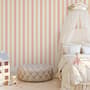 Soft Blue/Pink Stripe Lines for Kids Nursery Wallpaper Mural