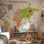 Kinder Bunte Bildungs-Fototapete Weltkarte