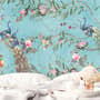 Peacock with Peony Blossom Wallpaper Mural