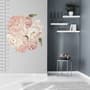 Pink Peony Floral Bouqets with Green Leaves Wall Decal Sticker