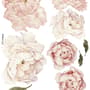 Pink Peony Floral Bouqets with Green Leaves Wall Decal Sticker