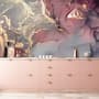 Blue Gold Look Marble with Splash Wallpaper Mural