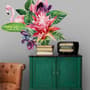 Tropical Protea Floral with Flamingo Wall Decal Sticker