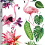 Tropical Protea Floral with Flamingo Wall Decal Sticker