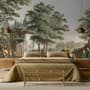 Vintage Rural Landscape with Village Folk Wallpaper Mural