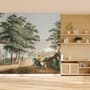 Vintage Rural Landscape with Village Folk Wallpaper Mural