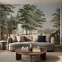 Vintage Rural Landscape with Village Folk Wallpaper Mural