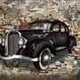 Retro Classic Car with Graffiti Wallpaper Mural