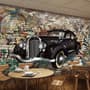 Retro Classic Car with Graffiti Wallpaper Mural
