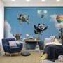 Kids Playful Animal Skydiving Wallpaper Mural