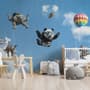 Kids Playful Animal Skydiving Wallpaper Mural