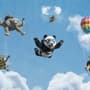Kids Playful Animal Skydiving Wallpaper Mural