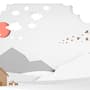Papier peint panoramique paysage montagneux blanc et gris pour enfants
