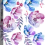Watercolor Pink Blue Gardenia Floral Bouqets Wall Decal Sticker