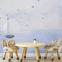 Watercolor Lighthouse and Sailboat Wallpaper Mural