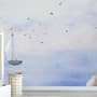 Watercolor Lighthouse and Sailboat Wallpaper Mural