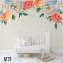 Orange Peony Floral Wall Decal Sticker