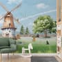 Cute Kids Windmill Farm Animals Wallpaper Mural