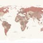Carte ancienne en français - Papier peint mural carte politique en couleurs pastel