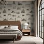 Vintage World Architecture Sketch Wallpaper Mural