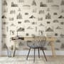 Vintage World Architecture Sketch Wallpaper Mural