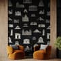 Vintage World Architecture Sketch Wallpaper Mural