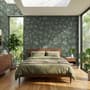 Tropical Palm Leaf and Birds Wallpaper Mural