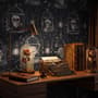 Dark Romantic  Gothic Skull Cage Wallpaper Mural 