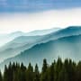 Foggy Mountains Landscape Wallpaper Mural