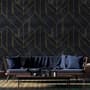 Art Déco Fototapete mit geometrischem Muster und goldenen Linien