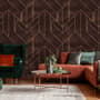 Art Déco Fototapete mit geometrischem Muster und goldenen Linien