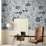Inked Traveler Map Wallpaper Mural for Children