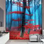 Autumn Forest with Red Leaves Landscape Wallpaper Mural
