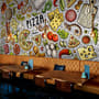 Cartoon Colorful Fast Foods and Pizza Wallpaper Mural