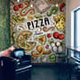 Cartoon Colorful Fast Foods and Pizza Wallpaper Mural
