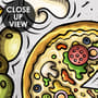 Cartoon Colorful Fast Foods and Pizza Wallpaper Mural