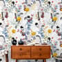 Papier peint panoramique de fleurs sauvages colorées