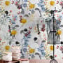 Papier peint panoramique de fleurs sauvages colorées