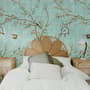 Vintage Kleine Blumen und Vögel Fototapete