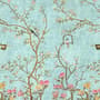 Vintage Kleine Blumen und Vögel Fototapete