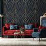 Luxury Geometric Lines  Art Deco Wallpaper Mural