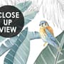 Papier peint feuille banane tropicale oiseau