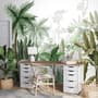 Tropical Cartoon Palm Tree and Banana Leaves Wallpaper Mural
