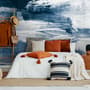 Blue and White Brush Painting Wallpaper Mural