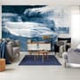 Blue and White Brush Painting Wallpaper Mural