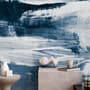 Blue and White Brush Painting Wallpaper Mural