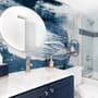 Blue and White Brush Painting Wallpaper Mural