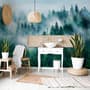 Foggy Pine Forest Wallpaper Mural